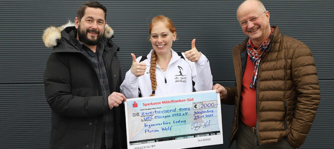 2000 Euro für neue Trainingsmatten – Fliesen Wolf und das Ingenieurbüro Ludwig  unterstützen die UFC-Sportakrobatinnen